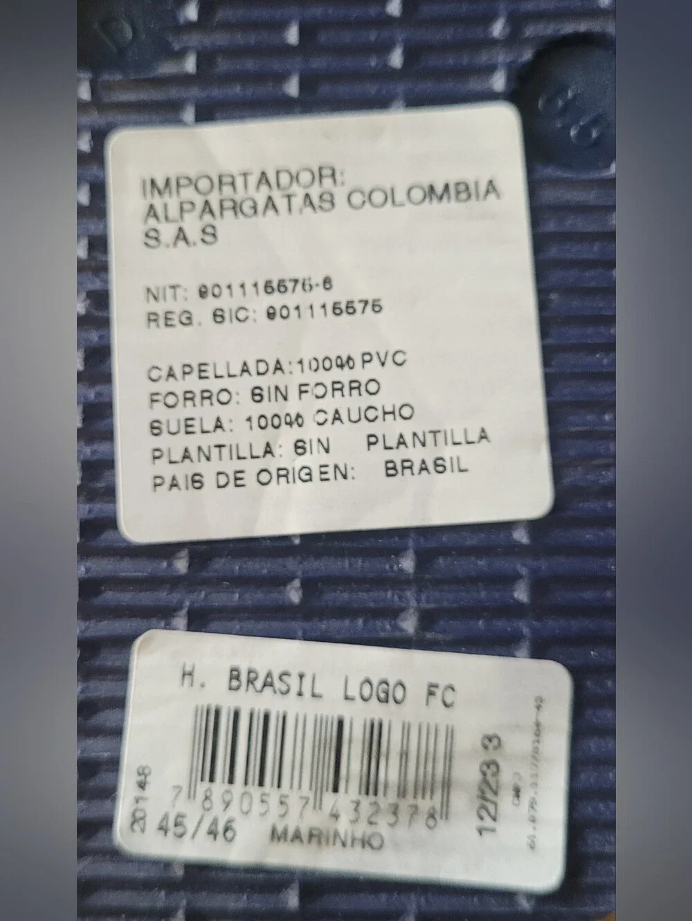 Size 45/46 (11/12) Havaianas Brazil Flag Logo Navy Blue Men Sandals